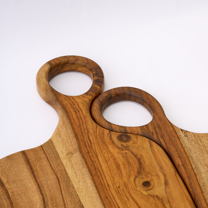 "TwinGrip" - Set of 2 Wooden Platters