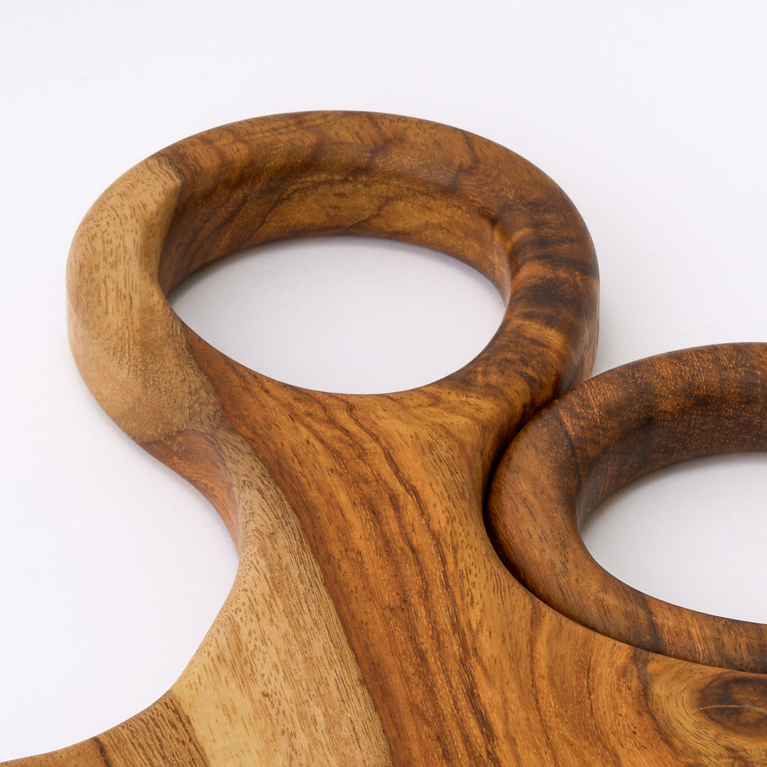 "TwinGrip" - Set of 2 Wooden Platters