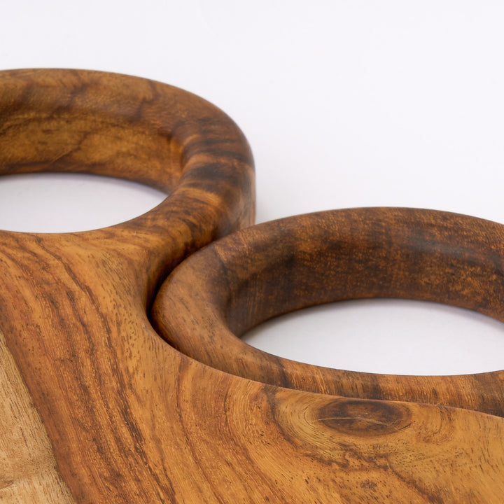 "TwinGrip" - Set of 2 Wooden Platters