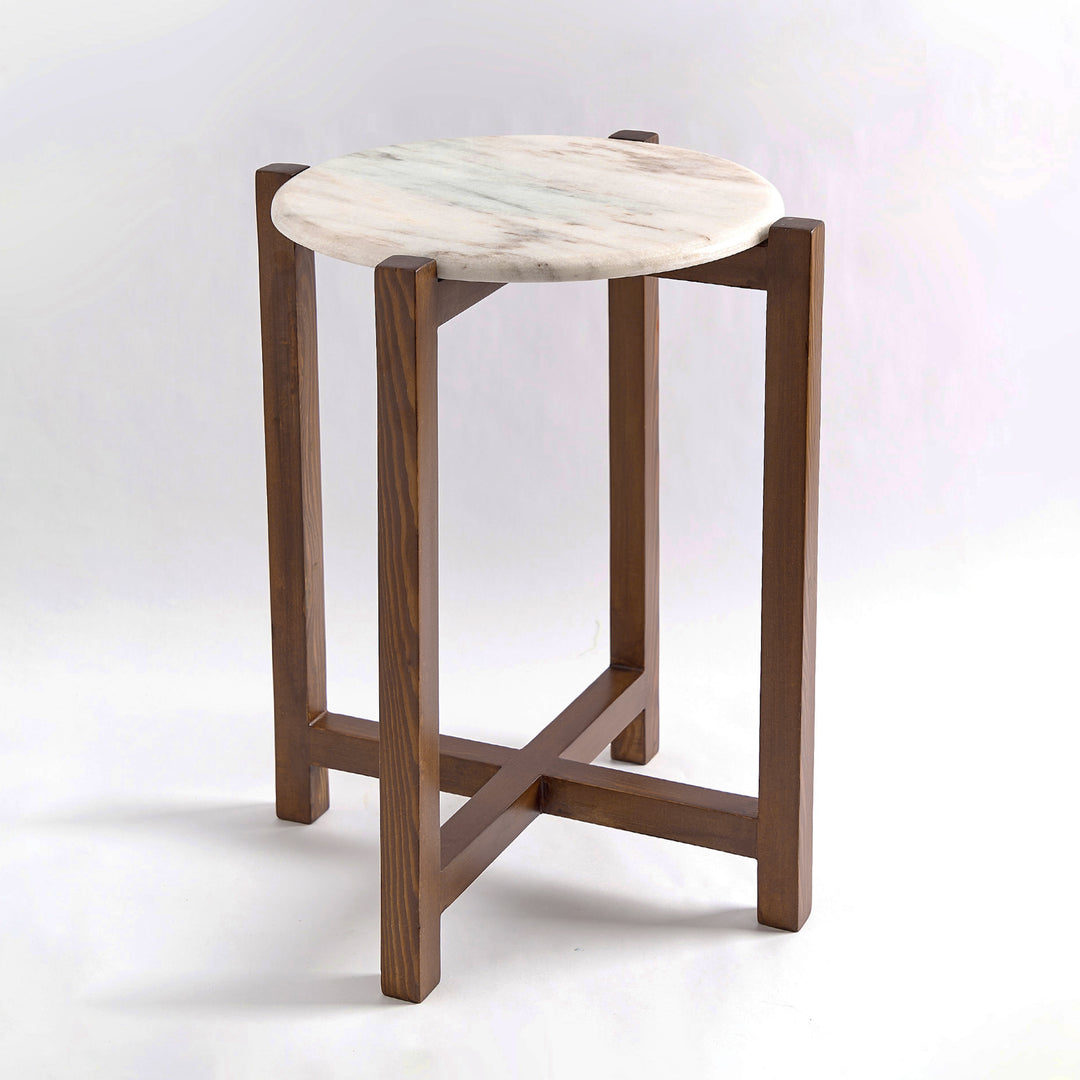 Small "O.W.T" Marble Top - Side Table