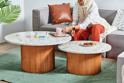"Landing" Marble Top - Set of 2 Tables
