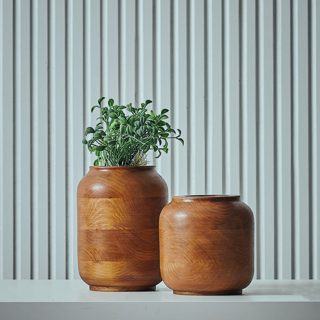 "Laurel" Set of 2 - Wooden Vases